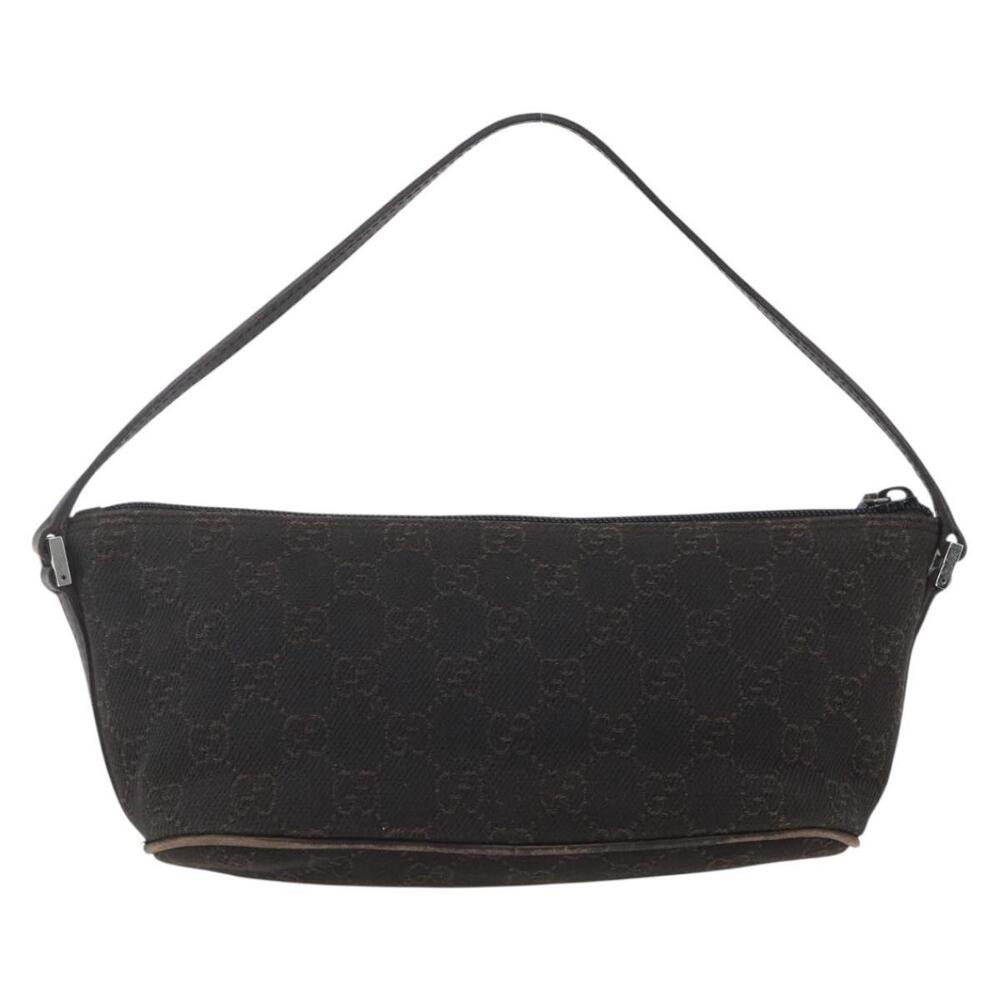 GUCCI GG Canvas Accessory Pouch Dark Brown Silver 07198 Auth ep12569 - Picture 2 of 16